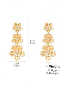 Retro Long Style, Long Water Droplet Tassel, Ear Line Flower, Earrings With Simple Snowflake Leaves, Fashionable And High-End Feel, Elegant And Handmade Accessories, Ladies' Daily Party Accessories, Fashionable Jewelry, Best Friend Gifts