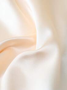 Bộ đồ ngủ 3 món bằng vải satin màu tương phản, cổ bẻ, tay ngắn, một hàng khuy, và quần short cho nữ, thoải mái khi mặc ở nhà, mùa xuân/hè - Nhiều màu - Xem 8