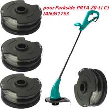Bobine de fil pour parkside Bobines de rechange pour débroussailleuse sans fil Parkside PRTA 20-Li C3 IAN351753, Bobine de fil Coupe Bordure pour Parkside PRTA 20-Li C3