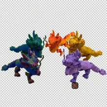 3D 打印麒麟神话生物骑士可爱小雕像，彩色传奇动物工艺雕像，生日/复活节/圣诞节礼物，节日娃娃 - 彩色 - 查看 2