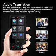 1 pieza Traductor portátil en línea de 142 idiomas, Traducción de voz/foto/grabación bidireccional en tiempo real con IA, 19 idiomas de traducción sin conexión, recargable por USB, compatible con WiFi y conexión inalámbrica, esencial para viajes, negocios y aprendizaje