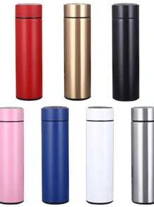 500ml Temperature Straight  Cup -304 Stainless Steel Double-Layer Vacuum Intelligent Temperature Measuring Cup Business Car Gift