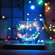 Guirnalda de luces LED 10m 100LED, luces de hadas alimentadas por pilas AA, luces de cadena de hadas impermeables de alambre de plata y cobre para bricolaje, boda, dormitorio, fiesta, decoración de flores, decoración de cumpleaños, decoración de campus, decoración de vacaciones, decoración de jardín de patios, etc.