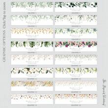 可定制花卉印花水瓶标签 - 婚礼水瓶标签，可选择花卉图案和字体