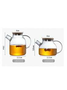 1 件套玻璃茶壶炉灶，硼硅酸盐透明茶壶配竹盖，玻璃茶壶带可拆卸过滤嘴，茶壶开花和散叶茶壶茶冲泡器适用于露营玻璃茶壶，炉灶和微波炉友好型玻璃硼硅酸盐茶壶 - 彩色 - 查看 14