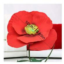 1 朵巨型装饰花，50 厘米高巨型手工罂粟花，适用于花园，大型人造花适用于婚宴生日派对毕业典礼背景新娘送礼会商店橱窗展示摄影道具家居装饰（不含叶子和杆） - 彩色 - 查看 12