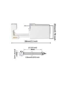 2/4/10 piezas/paquete Pistolas desechables y estériles para perforación nasal autónoma, con tachuela nasal incorporada de acero inoxidable quirúrgico - Blanco - Ver 2