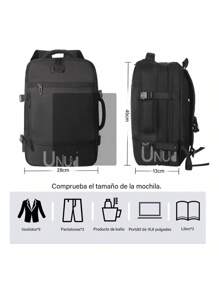 Mochila Uniuni Impermeable Expandible De Viaje Antirrobo - Negro - Ver 2