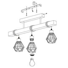 木制长吧台吊灯，适用于咖啡厅、服装店、餐厅的创意照明