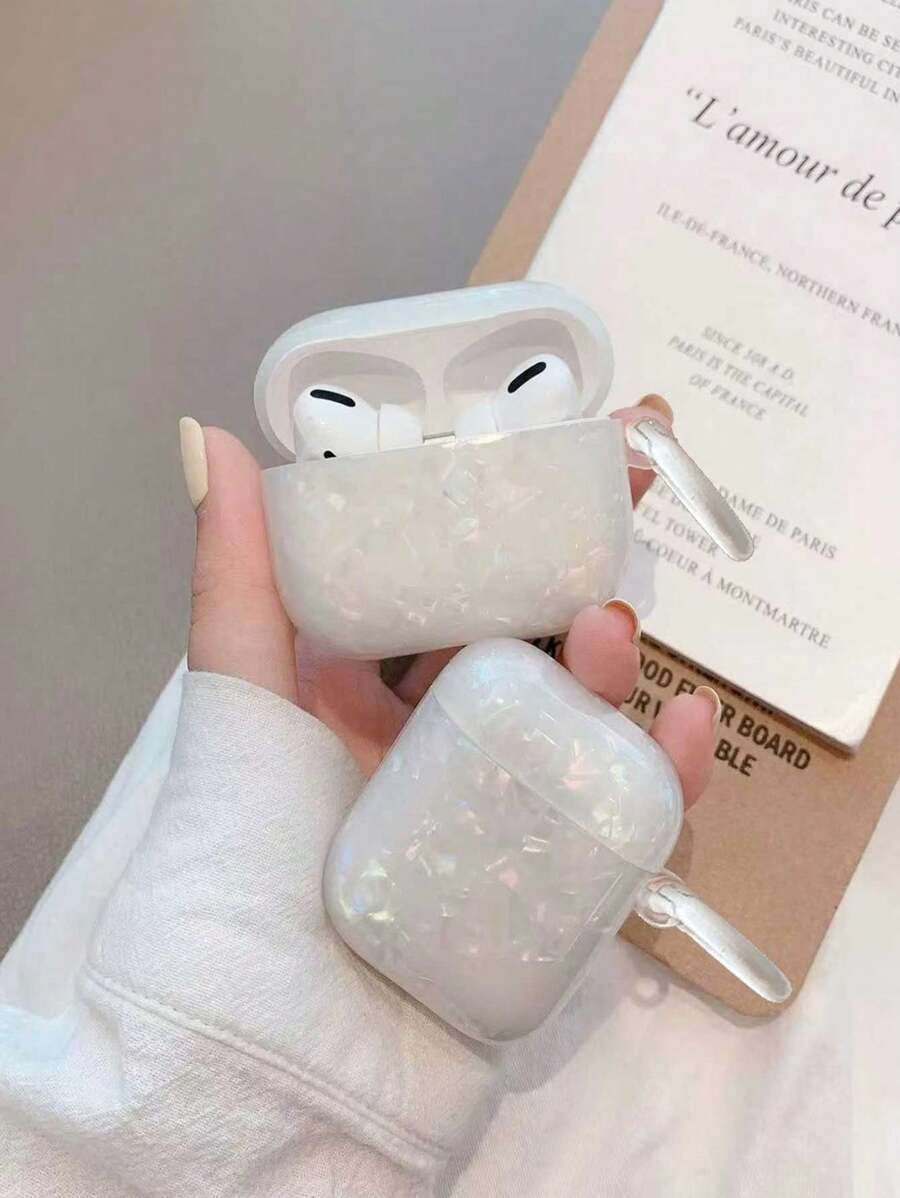 1pc Colorful Seashell & Pearl Texture IMD AirPods 1/2/3/4 Compatible Earphone Case