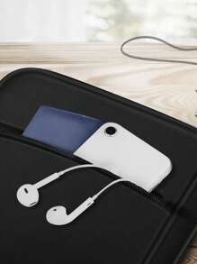 1/2Pcs/Set Black Fashionable Simple Printed Handbag Andcross Bookmark,Bible Storage Bag,Suitable Protective Case For Books And Notebooks Travel Essentials Travel Accessories Storage Bag, For Students Daily Use - Multicolor - View 7