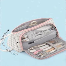 Cross-Border Supply Coreano Estilo Macaron Bloco de Cores Conversível Grande Capacidade Estojo de Lápis Atualizado Caixa de Papelaria Nova Bolsa de Lápis Bolsa de Papelaria Presente Infantil Bolsa de Moedas para Estudantes Bolsa de Armazenamento Simples para Meninos e Meninas, Estojo de Lápis, Mochila Escolar