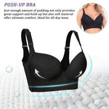 Women's Push Up Bra Hide Back Fat Full Coverage Uplift Shapewear Bra For Back Fat Smoothing Bra T Shirt Bra - Black - View 4