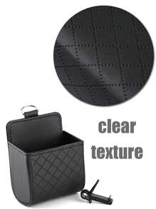 1 件装汽车通风皮革整洁储物挂袋保护套，用于存放钥匙、硬币、手机和眼镜。带挂钩的通用车用桶。让您的汽车保持干净整洁