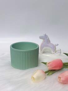 Vela perfumada de cera de soja en taza de cerámica estilo escandinavo a rayas de 5 onzas, decoración creativa del hogar, regalo portátil y fresco de vela