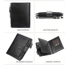 Herr Myntväska Plånbok Herr PU Läder Plånbok Dragkedja Korthållare Pengväska Plånbok Herr - Svart - Visa 9