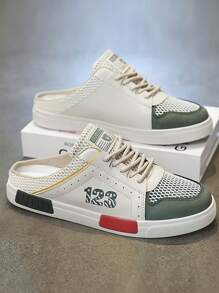 Sandalias deportivas casuales para hombre con suela gruesa, antideslizantes, resistentes al desgaste, talla extra grande 47, estilo desenfadado slip-on, de malla de punto transpirable, con cordones, resistentes a los olores, calzado deportivo casual de moda para uso diario y trabajo