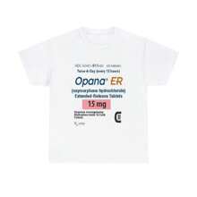 100% Cotton Opana ER 15mg Label T-Shirt Homme Slightly Streetwear Breathable Casual Stretched For Women Versatile Soft Unisex Fashion Top For Everyday Wear Print Round Neck Short Sleeve Designer Clothes Graphic Comfortable Stylish Summer - trắng - Xem 1