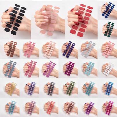 48/96/128/192片装多巴胺夏季美甲贴纸套装，自粘式美甲贴，包含粉色、黑色、白色、红色、蓝色、绿色等多种颜色，闪粉美甲贴纸，DIY全套美甲贴纸，按压式美甲贴纸，渐变闪粉美甲贴纸，持久耐用，适合日常、圣诞节、新年、派对等场合，轻松打造美丽惊艳的美甲造型。（注意：本产品不适用于UV固化）