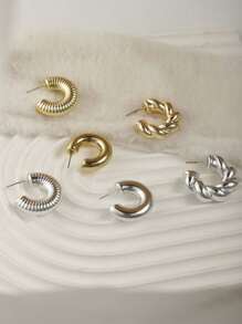 6-12pcs Elegant Fashion Personalized Casual Everyday Earring Set