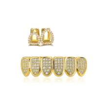 2 件上牙和下 6 颗牙齿全氧化锆牙套，时尚个性牙套，派对闪亮焦点配件，礼物牙套，男女通用 - 彩色 - 查看 12