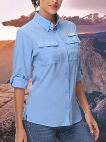 Women's UPF 50 Long Sleeve Fishing Button Down Shirt Performance Quick Dry FS21W - Carolina - 查看 1
