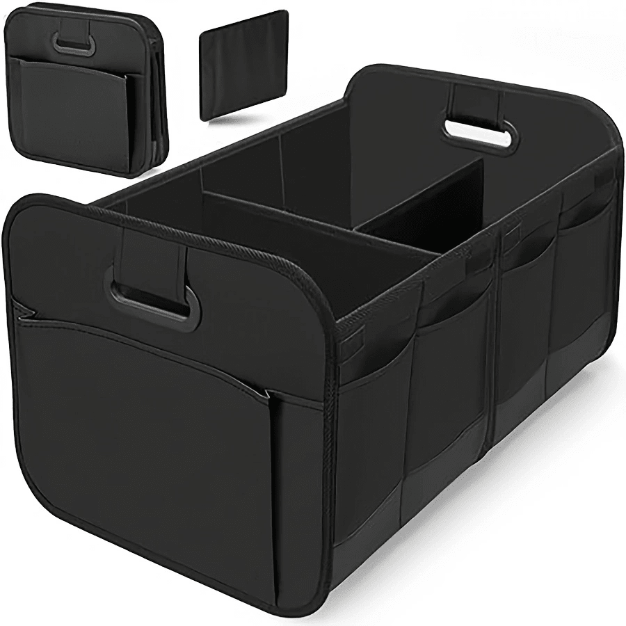 Boîte de rangement pliable pour le coffre de la voiture en tissu Oxford imperméable. Organisateur multifonction de voiture avec poignée. Conteneur de chargement portable pour véhicules, SUV, camions. Solution d'organisation pliable et gain d'espace. Compartiment de rangement en matériau robuste. Accessoires de voyage, fournitures de garage à la maison.