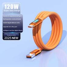 kamyuurs Cavo di ricarica rapida USB di tipo C compatibile con Huawei P70 60, S24 S23, 15 14 13, OnePlus, Realme, display digitale LED, 120W 6A
