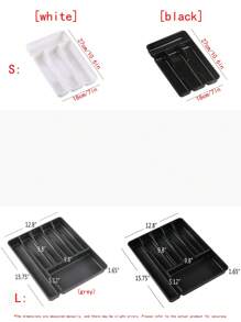 1 件大号餐具收纳盒、厨房用具储物托盘、塑料 PP 分隔隔间盒，用于餐具、抽屉、橱柜收纳 - 彩色 - 查看 3