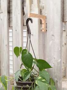 1个木制墙钩，适合悬挂植物，承重力强，可悬挂花篮、灯笼、串灯和风铃，适用于室内外家居装饰，如花园、客厅和庭院，适合房间装饰、花园装饰、婚礼装饰和家居装饰。 - 棕色 - 查看 12