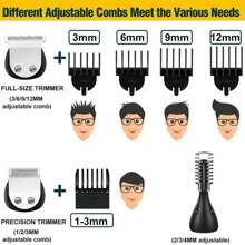 Kemei KM-5898 Men's Electric Shaver, With LCD Display, 11-In-1 Professional Grooming Kit, Cordless Grooming Set, Turbo Boost High-Speed Precision Blades, Washable Grooming Tool, Gift For Men - Multicolor - View 9