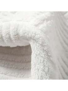 Thickened Absorbent Striped Floor Mat Solid Color Bathroom Carpet Bedroom Comfortable Velvet Non-Slip Mat Entrance Mat Home Bathroom Decor Bath Rug Outdoor Rug Door Mat Summer Back To School - White - View 5