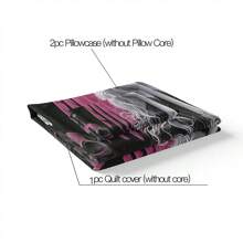 3pcs Melancholy Angel Wings Girl Print Duvet Cover Set, Soft, Comfortable And Breathable Fabric