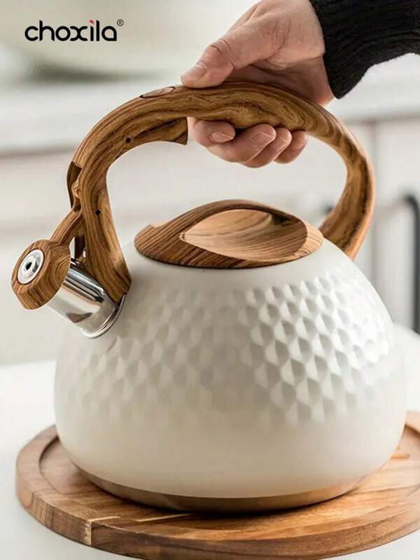 choxila 1pc Tea Kettle, Stainless Steel Whistling Kettle, 3L Tea Pot Water Kettle Compatible With Electric Ceramic Hob And Gas Stove, Premium For Boiling Water, Coffee And Tea