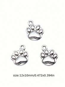 20pcs Antique Silvery Dog Paw Pendant Cute Animal D Pendant DIY Necklace Bracelet Accessories 12x10mm - Multicolor - View 3