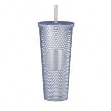 Large Capacity Double Layer Plastic Durian Smoothie Cup With Straws - Multicolor - View 5