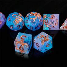 Handmade Bi-Color Resin Dice Set, Suitable For Role-Playing Games With Starry Sparkle And Precise Edge, Suitable For Teenagers Aged 14+, A Perfect Gift For Birthday Or Christmas - Multicolor - View 3