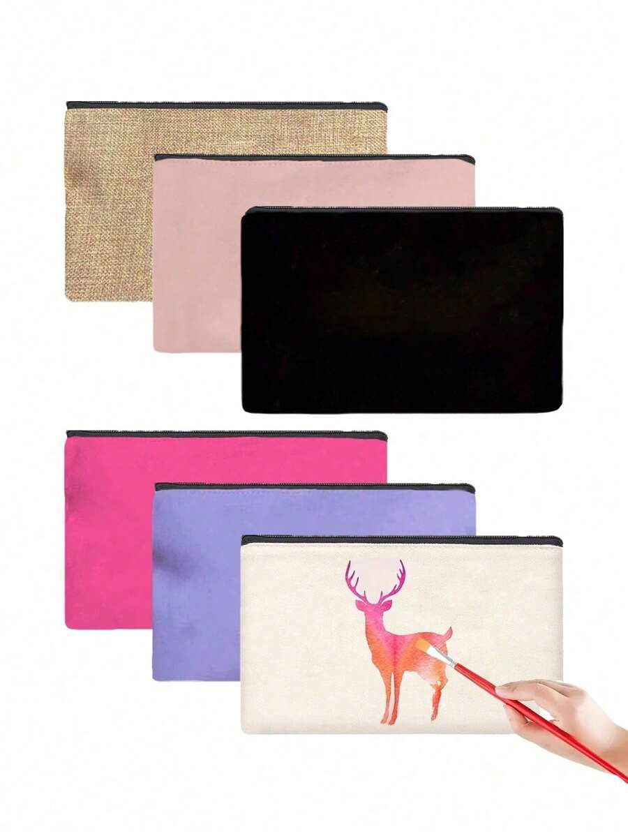 Bolsa con cremallera de lona en blanco y negro y caqui negro - Bolsa de cosméticos en blanco y negro, caqui negro, estuche para lápices, bolsa de almacenamiento pequeña para cosméticos y bricolaje, para artículos de tocador y papelería, almacenamiento de cables de datos, bolsa de lona multifuncional, bolsa escolar con graffiti pintado a mano, adecuada para el hogar, la escuela, los viajes y el almacenamiento diario