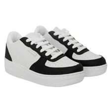 Women's Casual Tennis Shoe, Ideal For Everyday Wear, Gym, Leisure, Super Casual And Comfortable, Original! - Đen và trắng - Xem 3