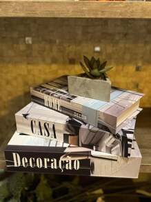 Kit With 3 Fake Books Desk Book Organizer Box Decorative Object Holder - DECORACAO - View 6