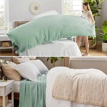 % Cotton Twin XL Size Bed Blanket - Breathable, Lightweight, Soft Cozy Herringbone Woven Summer Blanket College Dorm, White, 66x90 Inches - 03 - 鼠尾草綠 - 查看 3