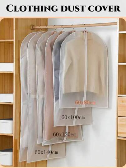 Da 1 a 4 pezzi Buste antipolvere, copertura lavabile, buste per appendere e riporre abiti, adatte per abiti, camicie, cappotti, in tessuto Oxford, ideali per camere da letto e armadi, custodia sospesa per capi di abbigliamento premium in plastica traspirante, soluzione salvaspazio per l'organizzazione domestica, con chiusura lampo