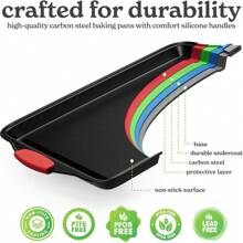 Nonstick Stackable Bakeware Set - Durable, Easy Release Baking Set, Black, 10 Pcs