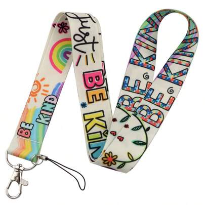 1pc Fashion Awareness Puzzle Lanyard - Multifunctional Key Chain, ID, Card Holder And Phone Stand, Rainbow Lanyard, Suitable For Teachers, Office, School Car Accessories Bag Charm Cute Goth Y2k