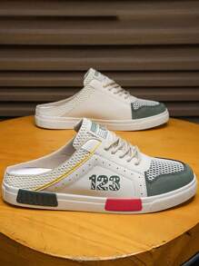 Sandalias deportivas casuales para hombre con suela gruesa, antideslizantes, resistentes al desgaste, talla extra grande 47, estilo desenfadado slip-on, de malla de punto transpirable, con cordones, resistentes a los olores, calzado deportivo casual de moda para uso diario y trabajo