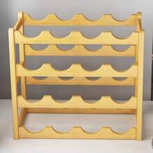 1 件多层竹制酒架 - 现代简约设计，易于组装，小型桌面葡萄酒展示和储存整理器，非常适合放置和储存葡萄酒，送给父亲的礼物 - 本色 - 查看 4