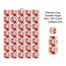 Natural Series Flowers Leaves Colored Pattern Polymer Clay Transfer Paper Disposable Stickers Printing Paper Earrings Making