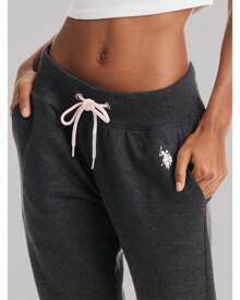 U.S. Polo Assn. Womens Sweatpants Joggers, French Terry Lounge Pants For Women - 深炭色希瑟 - 查看 4