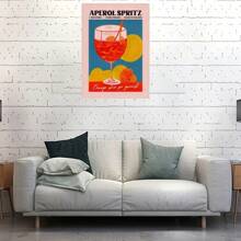 1 幅无框海报墙艺术复古卡通果汁海报和印刷饮料帆布画俱乐部酒吧商店家居装饰 - 彩色 - 查看 4