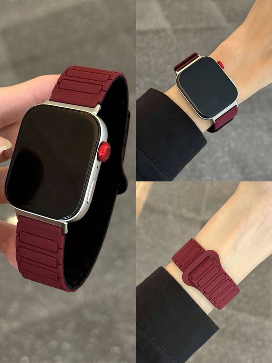 1 条硅胶磁性表带，兼容华为 Watch Fit 1/Fit 2/Fit 3 智能手表表带 - 彩色 - 查看 1